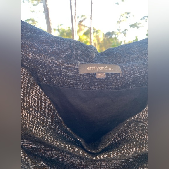 Modcloth "Kettle Corn" Women’s Dress Metallic Black Sz XS by Emily& Fin - Picture 6 of 9